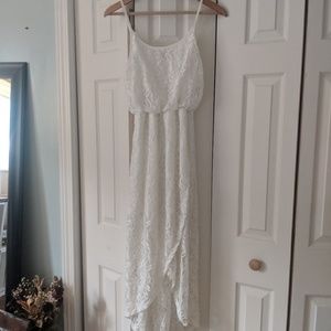 High low white lacy dress